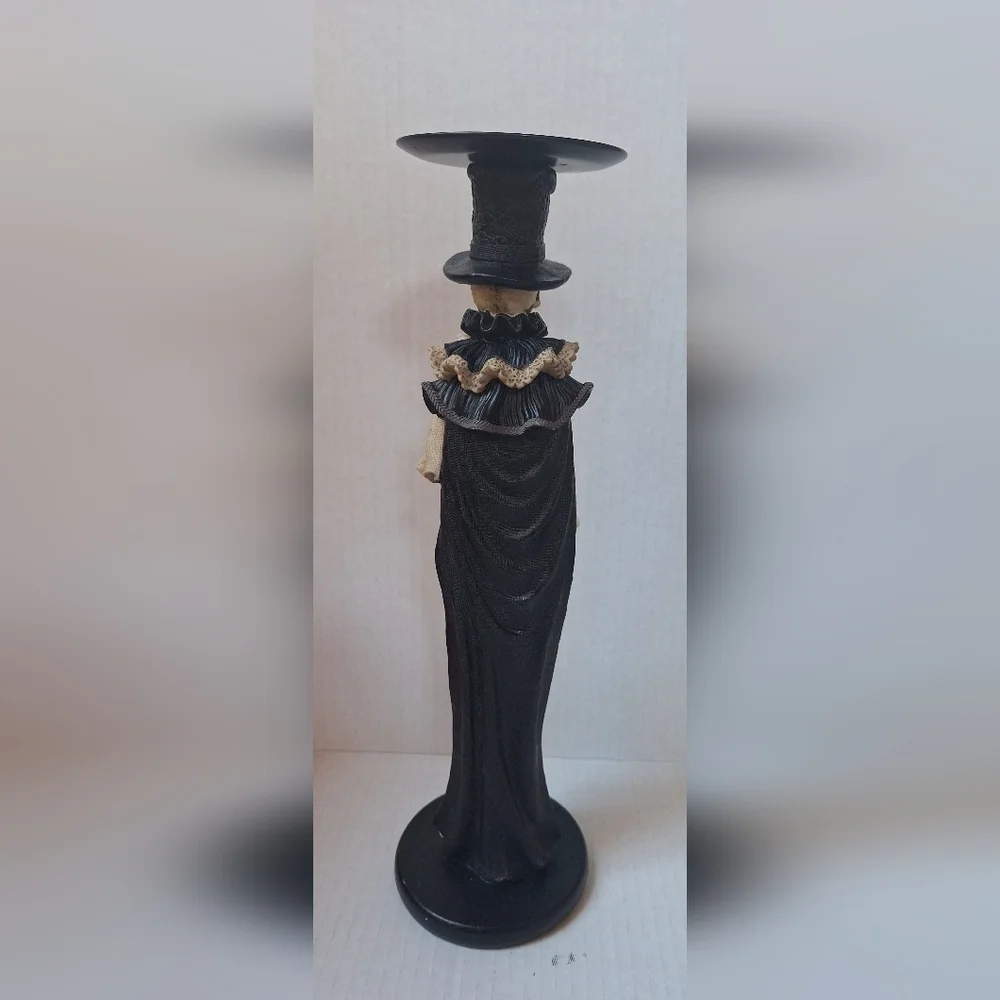 Halloween Skeleton Wedding Couple Candle Holder Spooky 12.5